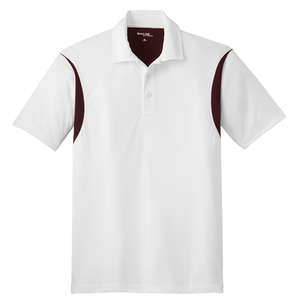 Sport-Tek Back Blocked Micropique Sport-Wick Sport Shirt - Dark/All White/Maroon