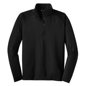 Sport-Tek Sport-Wick Stretch Half-Zip Pullover - Dark/All Black