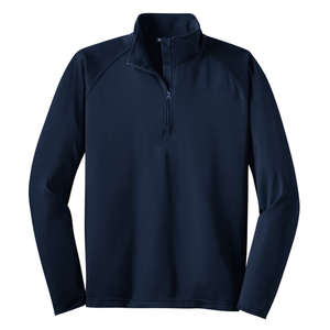 Sport-Tek Sport-Wick Stretch Half-Zip Pullover - Dark/All Blue, True Navy