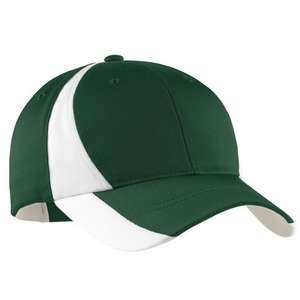 Sport-Tek Dry Zone Nylon Colorblock Cap - Dark/All Green, Forest/White