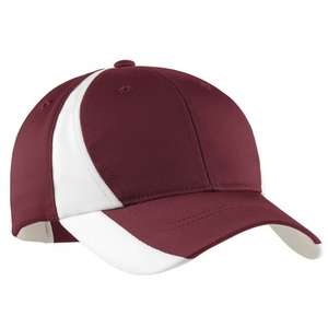 Sport-Tek Dry Zone Nylon Colorblock Cap - Dark/All Maroon/White