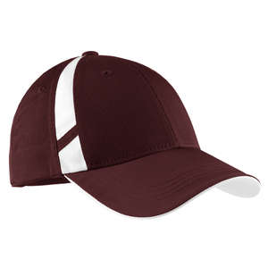 Sport-Tek Dry Zone Mesh Inset Cap - Dark/All Maroon/White