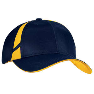 Sport-Tek Dry Zone Mesh Inset Cap - Dark/All Blue, Navy/Gold