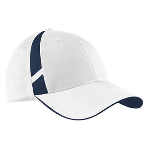 Sport-Tek Dry Zone Mesh Inset Cap - Dark/All White/Blue, True Navy