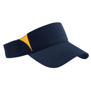 Sport-Tek Dry Zone Colorblock Visor - Dark/All Blue, Navy/Gold