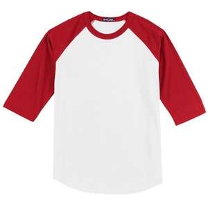 Sport-Tek Colorblock Raglan Jersey - Dark/All White/Red