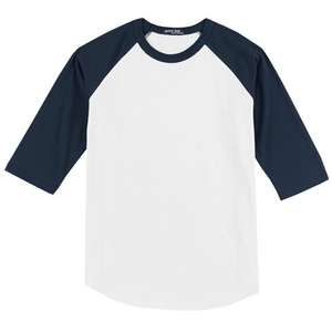Sport-Tek Colorblock Raglan Jersey - Dark/All White/Blue, Navy