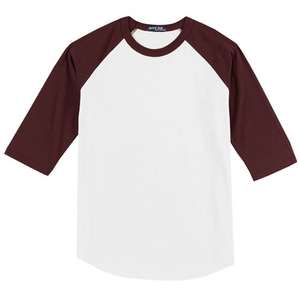 Sport-Tek Colorblock Raglan Jersey - Dark/All White/Maroon