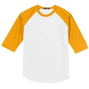 Sport-Tek Colorblock Raglan Jersey - Dark/All White/Gold