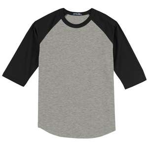 Sport-Tek Colorblock Raglan Jersey - Dark/All Gray, Heather/Black