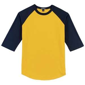 Sport-Tek Colorblock Raglan Jersey - Dark/All Gold/Blue, Navy