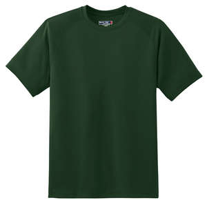Sport-Tek Dry Zone Short Sleeve Raglan T-Shirt - Dark/All Green, Forest