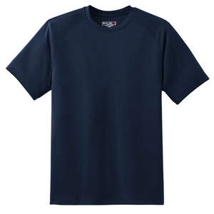 Sport-Tek Dry Zone Short Sleeve Raglan T-Shirt - Dark/All Blue, True Navy
