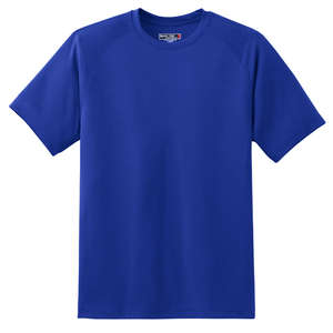 Sport-Tek Dry Zone Short Sleeve Raglan T-Shirt - Dark/All Blue, True Royal