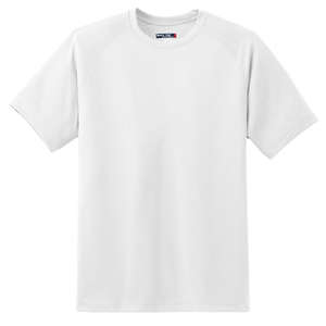 Sport-Tek Dry Zone Short Sleeve Raglan T-Shirt - Dark/All White