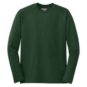 Sport-Tek Dry Zone Long Sleeve Raglan T-Shirt - Dark/All Green, Forest