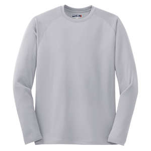 Sport-Tek Dry Zone Long Sleeve Raglan T-Shirt - Dark/All Silver