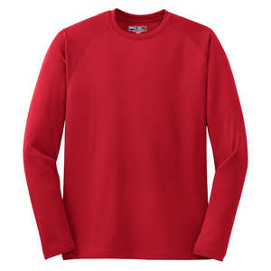 Sport-Tek Dry Zone Long Sleeve Raglan T-Shirt - Dark/All Red, True