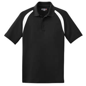 Sport-Tek Dry Zone Colorblock Raglan Sport Shirt - Dark/All Black/White