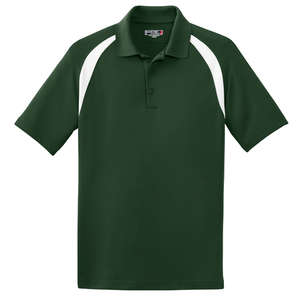 Sport-Tek Dry Zone Colorblock Raglan Sport Shirt - Dark/All Green, Forest/White