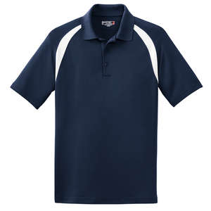 Sport-Tek Dry Zone Colorblock Raglan Sport Shirt - Dark/All Blue, Navy/White