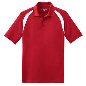 Sport-Tek Dry Zone Colorblock Raglan Sport Shirt - Dark/All Red/White