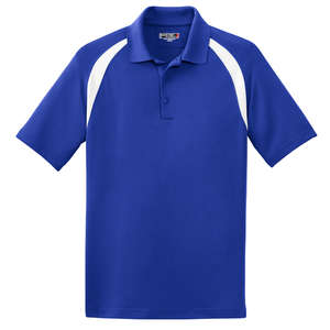 Sport-Tek Dry Zone Colorblock Raglan Sport Shirt - Dark/All Blue, Royal/White