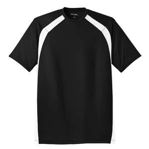 Sport-Tek Dry Zone Colorblock Crew - Dark/All Black/White