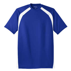 Sport-Tek Dry Zone Colorblock Crew - Dark/All Blue, Royal/White