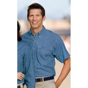 Port Authority Tall Long Sleeve Denim Shirt - Dark/All 