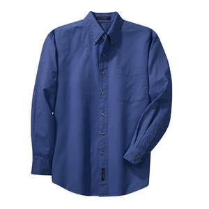 Port Authority Tall Long Sleeve Twill Shirt - Dark/All Blue, Faded