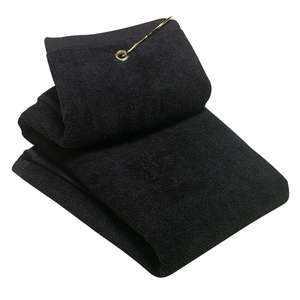 Port Authority Grommeted Tri-Fold Golf Towel - Dark/All Black