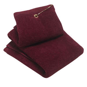 Port Authority Grommeted Tri-Fold Golf Towel - Dark/All Maroon