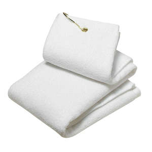 Port Authority Grommeted Tri-Fold Golf Towel - Dark/All White