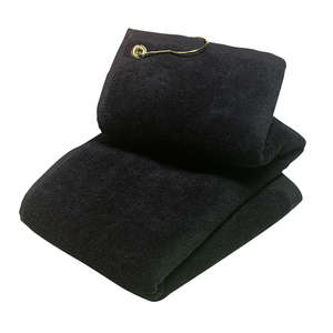 Port Authority Grommeted Golf Towel - Dark/All Black