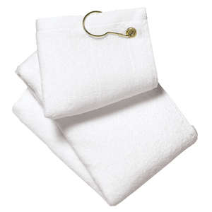 Port Authority Grommeted Golf Towel - Dark/All White