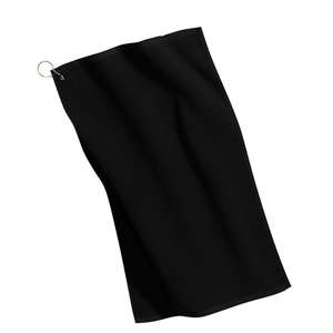 Port Authority Grommeted Microfiber Golf Towel - Dark/All Black