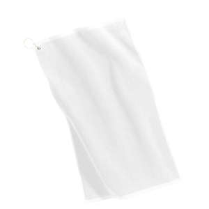 Port Authority Grommeted Microfiber Golf Towel - Dark/All White