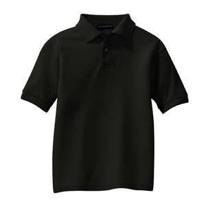 Port Authority Youth Silk Touch Sport Shirt - Dark/All Black