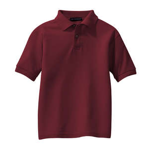 Port Authority Youth Silk Touch Sport Shirt - Dark/All Burgundy