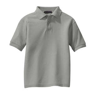 Port Authority Youth Silk Touch Sport Shirt - Dark/All Gray, Cool