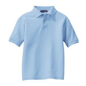 Port Authority Youth Silk Touch Sport Shirt - Dark/All Blue, Light