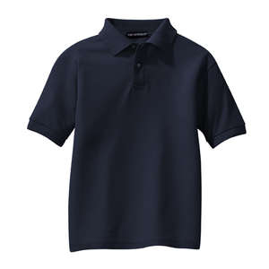 Port Authority Youth Silk Touch Sport Shirt - Dark/All Blue, Navy