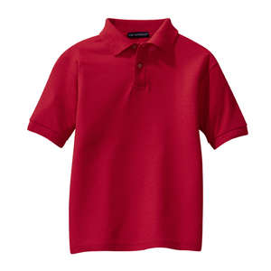 Port Authority Youth Silk Touch Sport Shirt - Dark/All Red