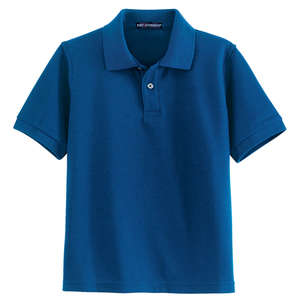 Port Authority Youth Silk Touch Sport Shirt - Dark/All Blue, Royal