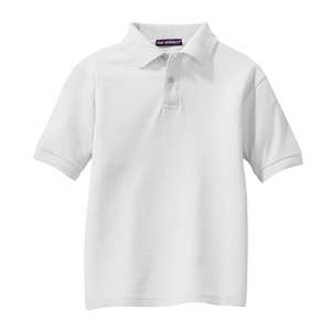 Port Authority Youth Silk Touch Sport Shirt - Dark/All White