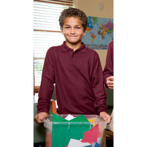 Port Authority Youth Long Sleeve Silk Touch Sport Shirt - Dark/All 