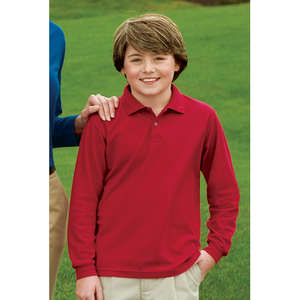 Port Authority Youth Long Sleeve Silk Touch Sport Shirt - Dark/All 