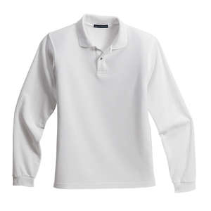 Port Authority Youth Long Sleeve Silk Touch Sport Shirt - Dark/All White