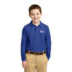 Promotional Youth Golf & Polo Shirts - Port Authority Youth Long Sleeve Silk Touch Sport Shirt - Dark/All